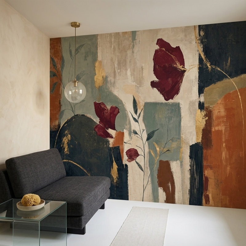 Murale vert en terre cuite, 140"x108", Peel and Stick