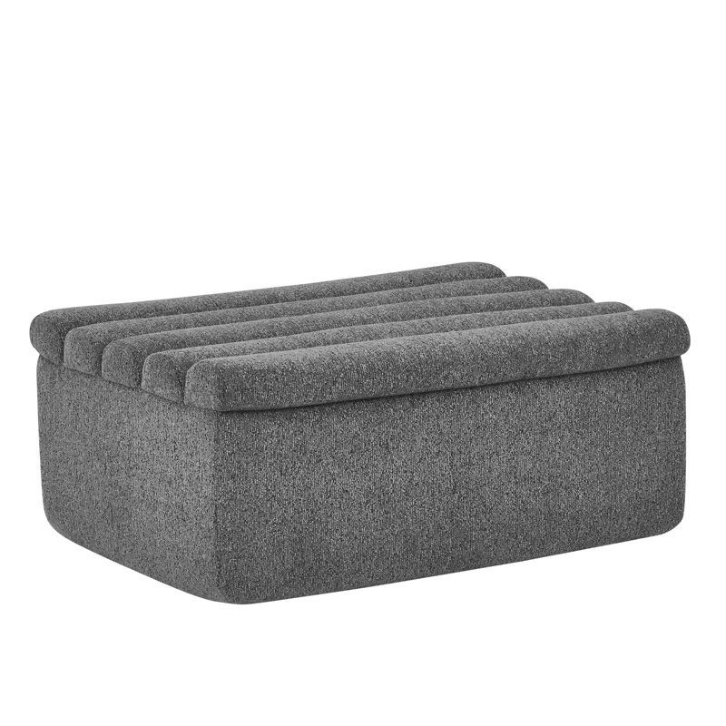 Repose-pieds modulaire en chenille avec coussin en mousse Kirel, Gris foncé