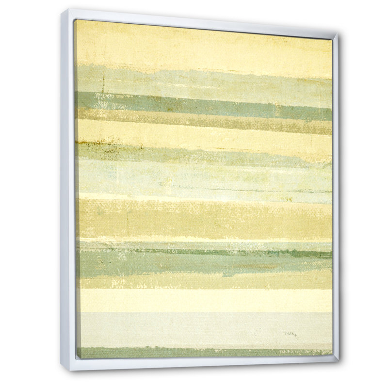Art moderne vert et beige - Décoration murale moderne et contemporaine sur toile, H 36 po x l 24 po x P 1 po