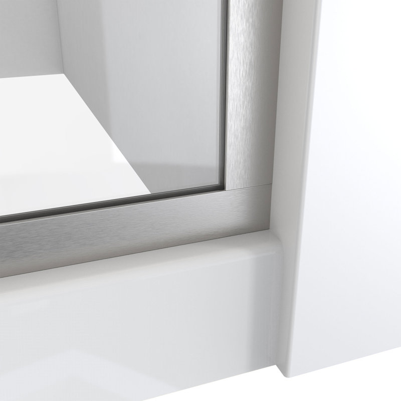 30" W x 72" H Frameless Shower Door, Brushed Nickel, 30"
