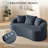 Boneless 65.4" Plush Curved Loveseat Sofa with Pillows-446735792