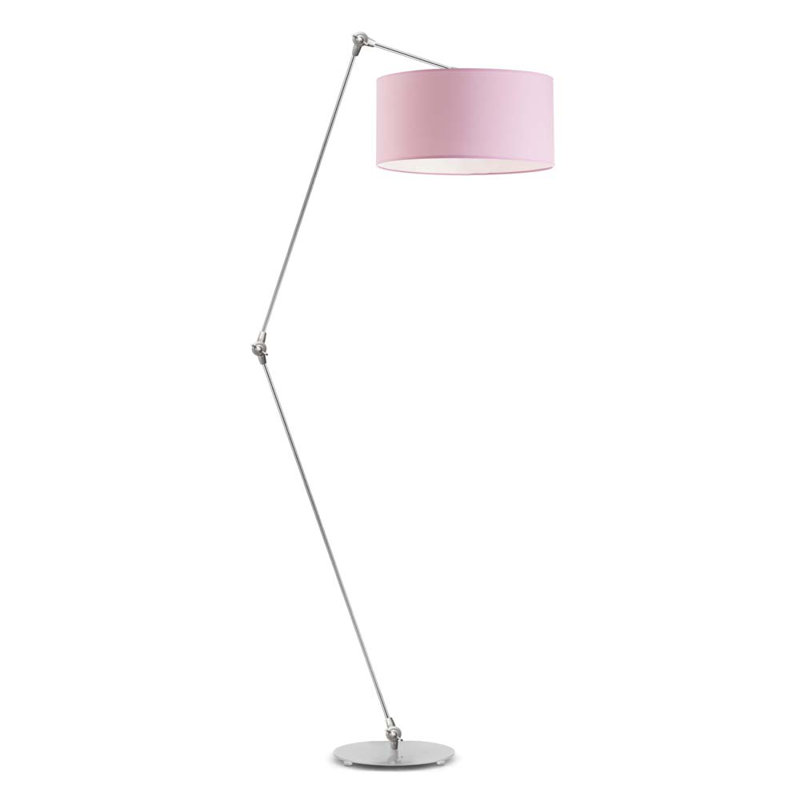 Ayal 177cm Task Floor Lamp, Silver, Light Pink