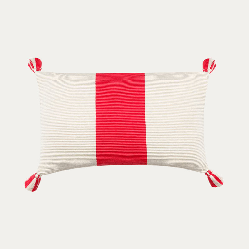 Laguna Rectangular Cotton Pillow Cover & Insert, Coral