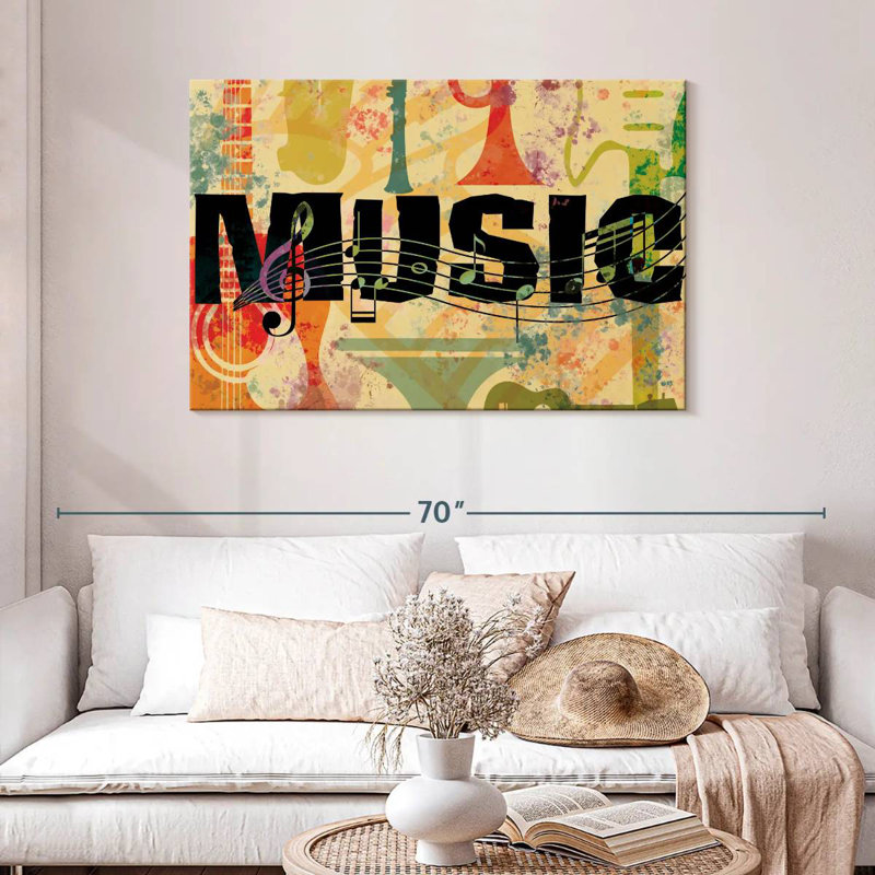 Collage de musique rétro Abarca, H 30 po x l 45 po