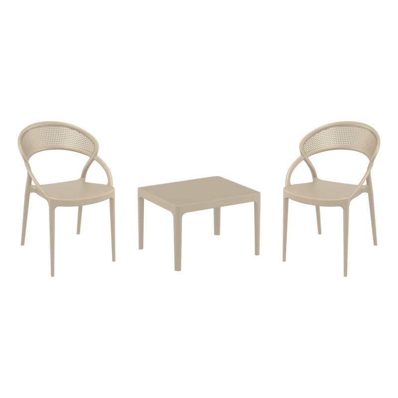 Farrah Sunset 2 Person Seating Set, Beige