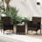 3 Pcs Outdoor Conversation Set With Cushioned Seat & Tempered Glass Tabletop-913904718
