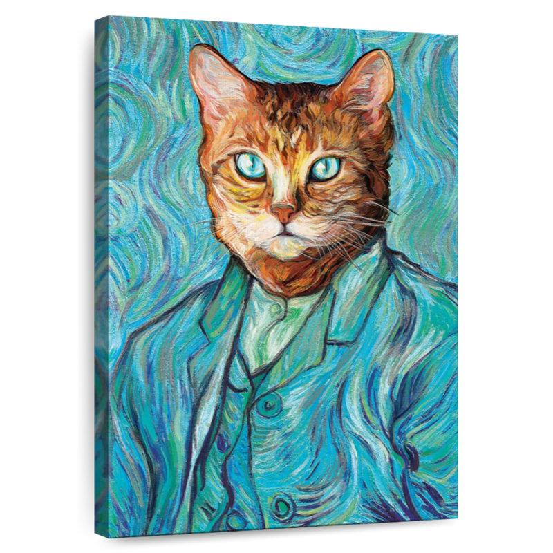 Ketti Van Gogh Inspired Cat Portrait, 24" H x 16" W