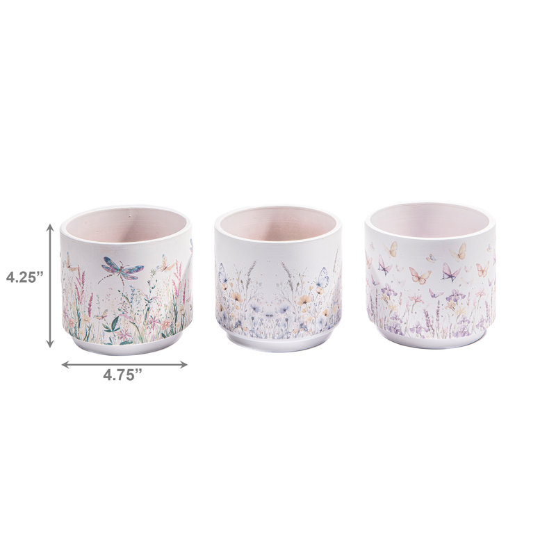 Jardinière ronde en terre cuite Botanical Garden 6 / disp - lot de 3