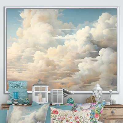 «Beige Minimalisme Clouds II», reproduction sur toile