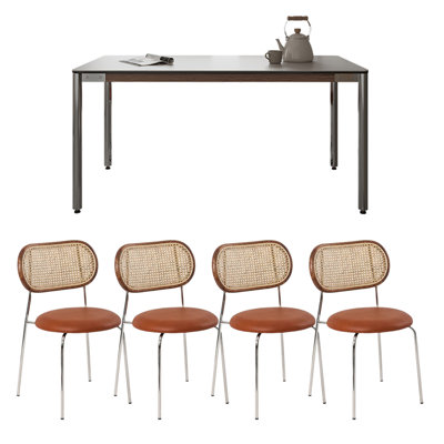 Modern Simple White Rock Slab Dining Table