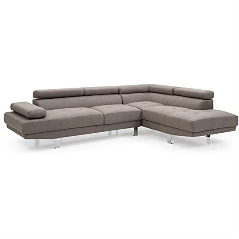 Mraz Modern Sectional, Twill, Yellow