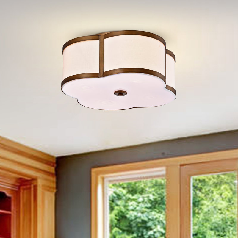Plafonnier encastré cylindrique à 4 lumières 19,7 po Knighten, Brun