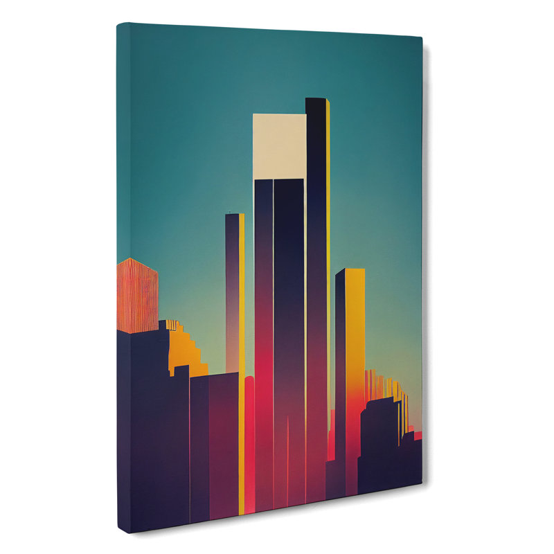 Mysterious City Skyline Abstract - Wrapped Canvas Print, 76cm H x 50cm W x 3cm D