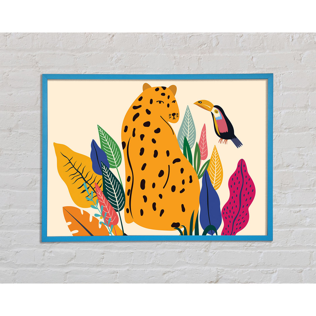 Mid Century Leopard - Einzelner Bilderrahmen Kunstdrucke