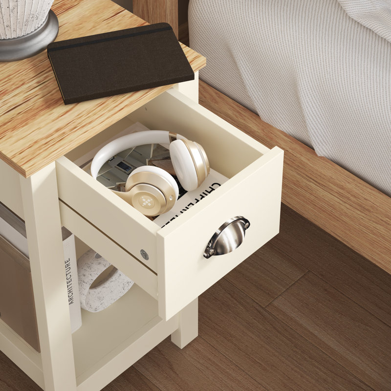 Lillie Aabas Bedside Table, Ivory