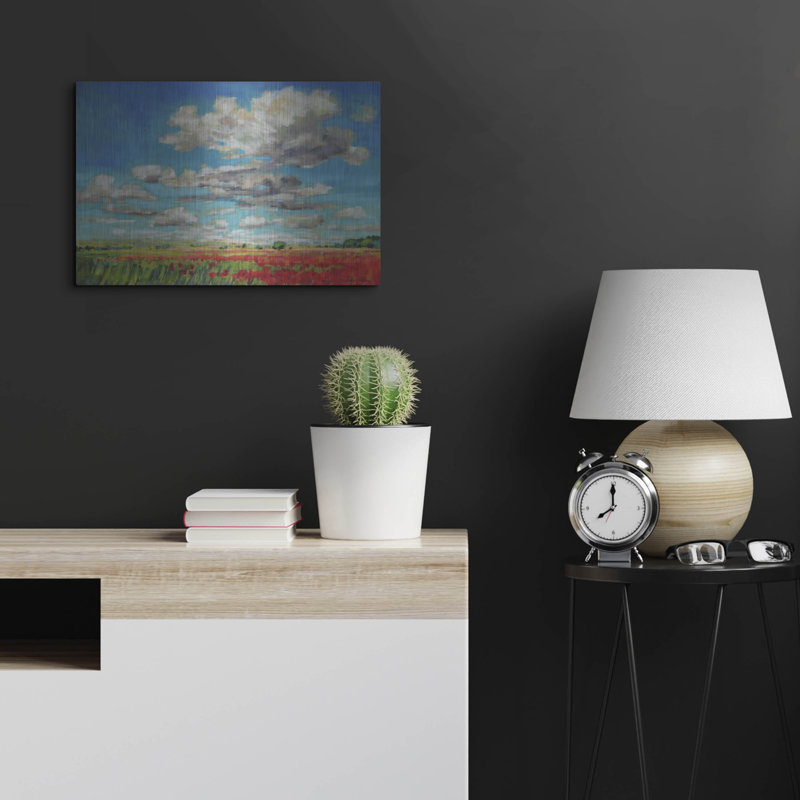 «Summer Clouds And Poppies» par Jennifer Gardner, H 16 po x l 24 po