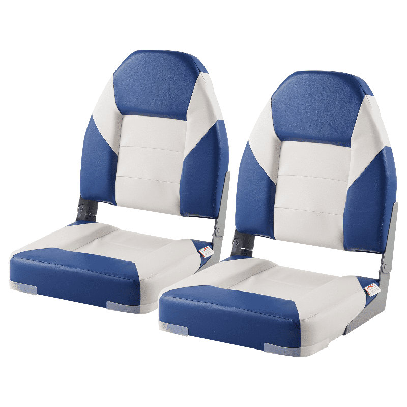 Sièges de bateau, siège de bateau à haut dossier de 21,85 po, chaise de bateau pliante avec rembourrage en éponge et charnière épaisses, chaises capitaines pliables pour bateau de pêche, bateau de promenade, vedette rapide, canot, paquet de 2