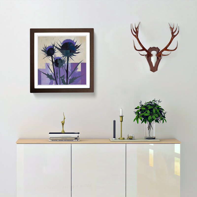 Thistle Suprematism No.3 - Framed Print, Walnut