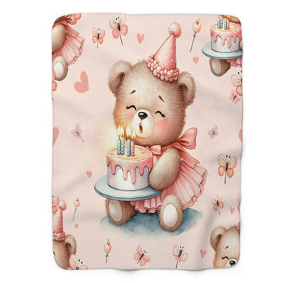 Pink Bear - 1 Piece Premium Blanket