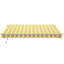 Auvent de jardin rétractable 12 pi x 10 pi. Manivelle manuelle. Et eau - tissu. Cadre en aluminium. Abat-jour de terrasse jaune et gris. Tissu, patio balcon.