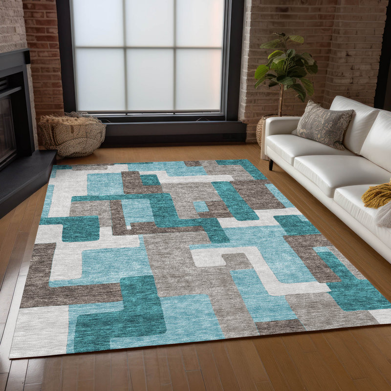  Tapis d'intérieur / extérieur antidérapant Neysa, Rectangle 3' x 5'