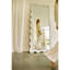 Deniz 35 in. x 79 in. Natural Stone Marble Scallop Framed Mirror