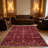 1PC Vintage Burgundy Floral Geometric Persian area rugs for Living Room, Soft, All seasons, Easy-maintain, Washable Indoor mat, Farmhouse suitable for for Dining Table, Kitchen Nook, Bedroom Suite...-66734012