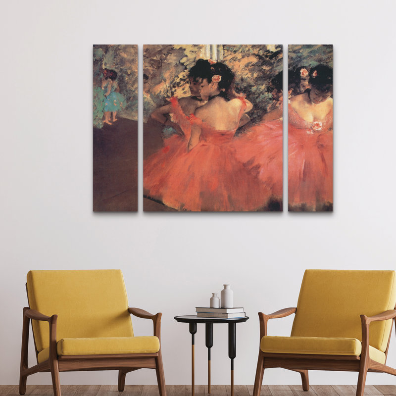 Ensemble de 3 panneaux muraux - Marcus Jules «Ballerine», art mural sur toile pour le salon, la chambre à coucher ou le bureau 