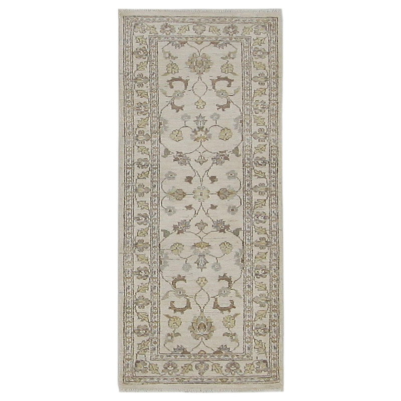 Daugherty Hand Knotted 2.6x6 Ivory Runner