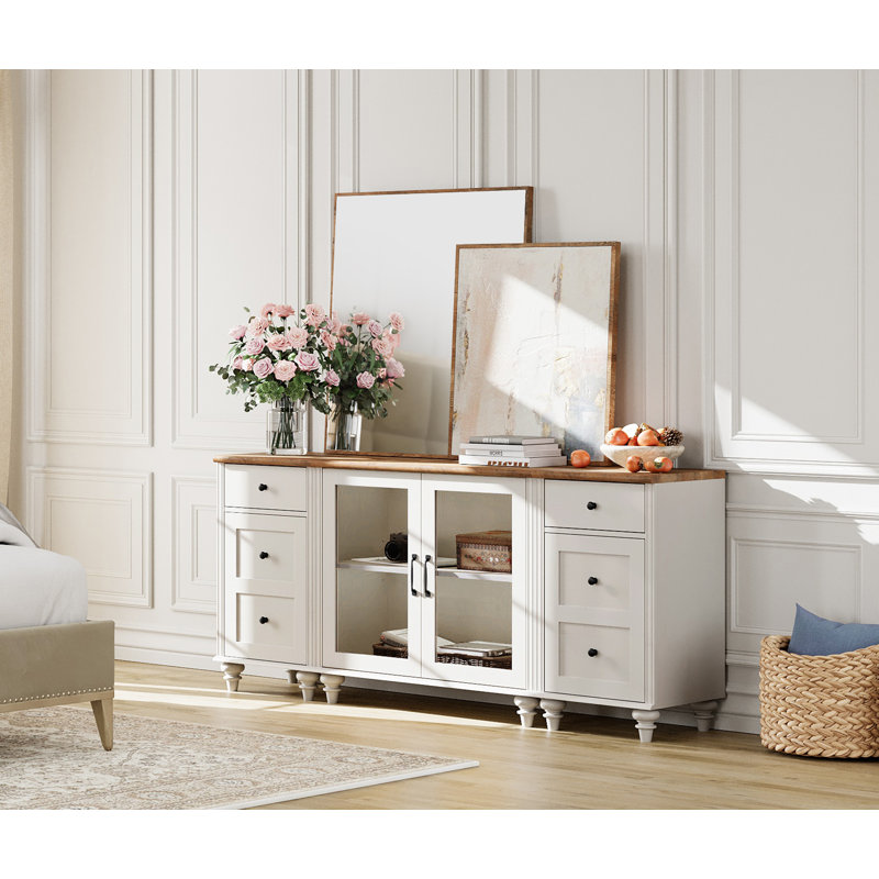 Buffet 66,9 po Scarlett, Blanc / Brun