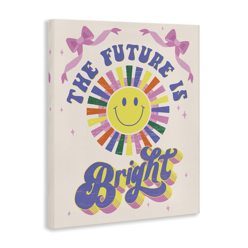 «Groovy Futur Is Bright», art mural sur toile par Muffin Grayson, H 40 po x l 30 po