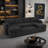 Modern U-Shaped Sleeper Sofa with Storage & USB Ports - Beige Teddy Fabric-1049262009
