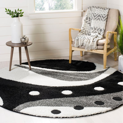 Tapis noir / ivoire Ashal