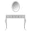 Bureau de maquillage avec miroir ovale-1270878151
