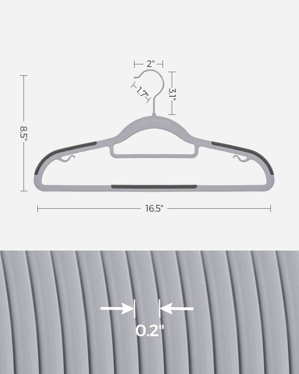 Rebrilliant Pack Of 30 Coat Hangers, Heavy-Duty Plastic Hangers, Non-Slip,  360° Swivel Silver Hook, White + Dark Gray