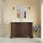 Ensemble de meuble-lavabo simple 48 po avec meuble chocolat et comptoir en marbre de Carrare Twain-456950525-462276640