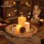 Plateau de service en bois rustique: plateau décoratif rond en bois, centre de table rustique, plateaux porte-bougie, plateau de repose-pieds de ferme pour décor de comptoir de cuisine, décoration de table basse-122623680