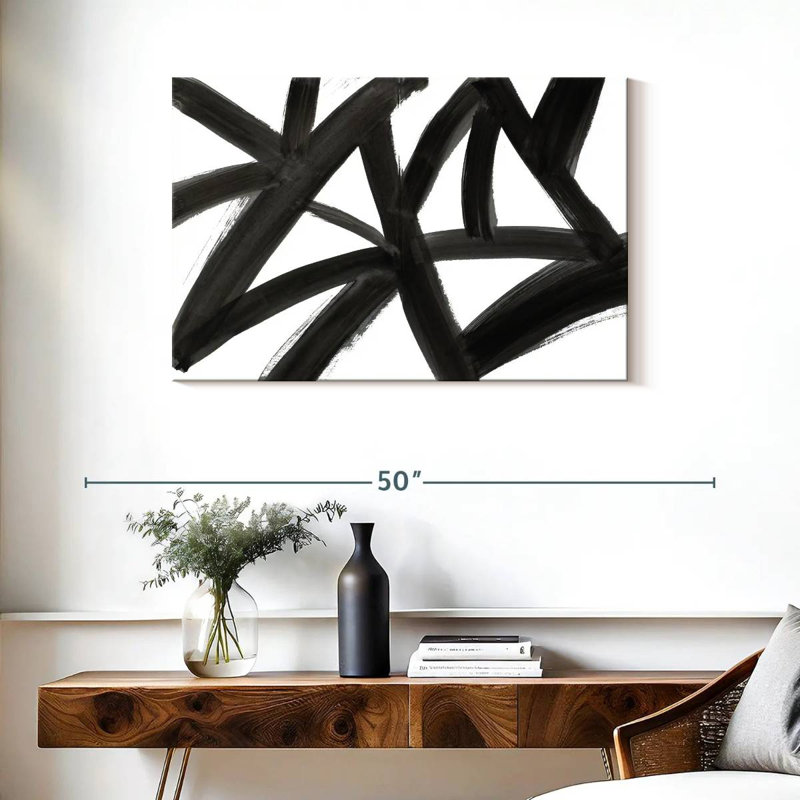 Abstrait Avery Black Roads, H 24 po x l 36 po