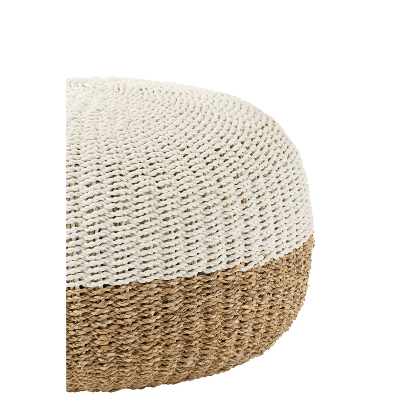 McLemoresville 59cm Wide Faux Leather Round No Pattern Pouffe Ottoman