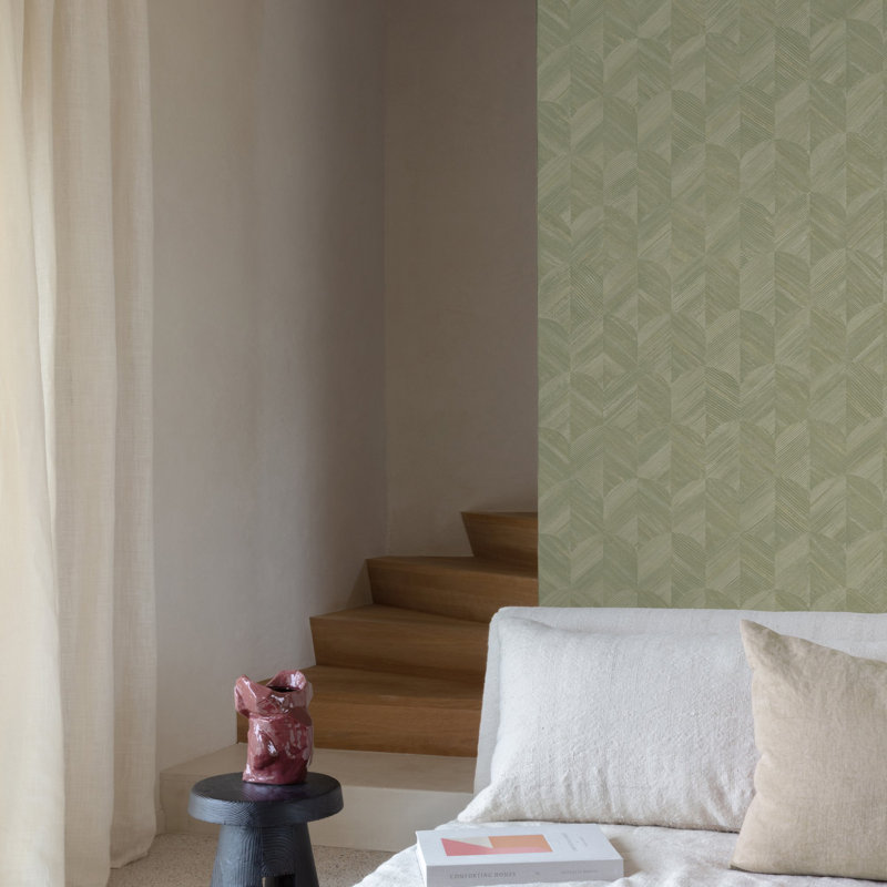 Surfaces Collection Geometric Prism Wallpaper Roll, Grey