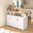 55.7" Large Kitchen Island with 2 Drop Leaf,Rolling Kitchen Cart-551149053