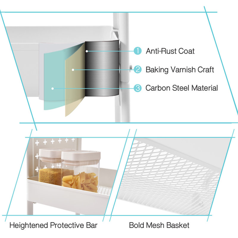 Chariot utilitaire double bricolage DIY, Blanc