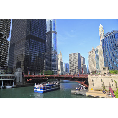Chicago River and Skyline - Photographie sur toile tendue