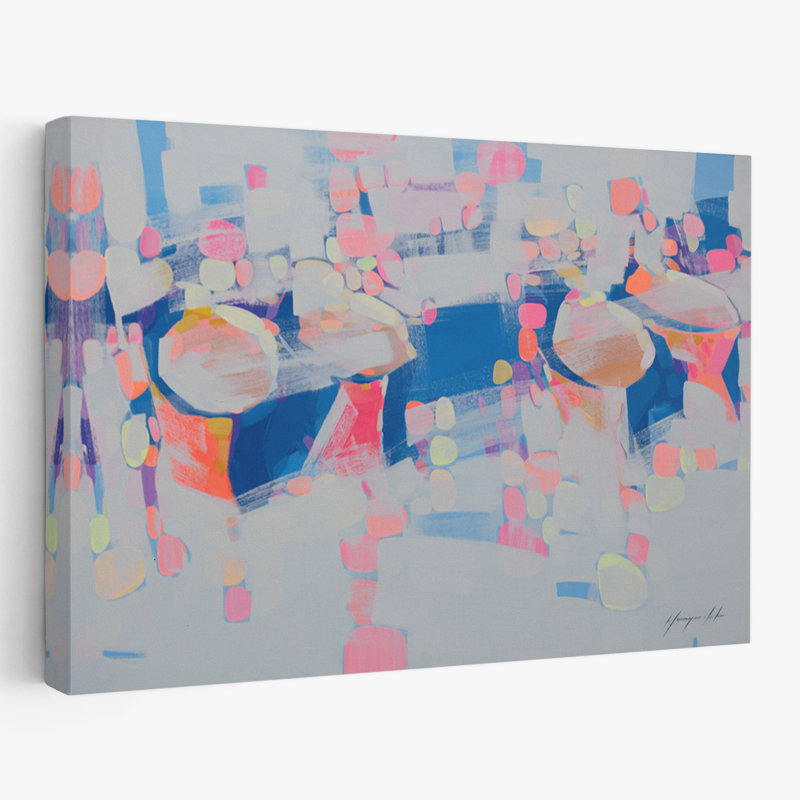 Harbour 1 bleu gris rosé multicolore Art contemporain, H 24 po x l 16 po