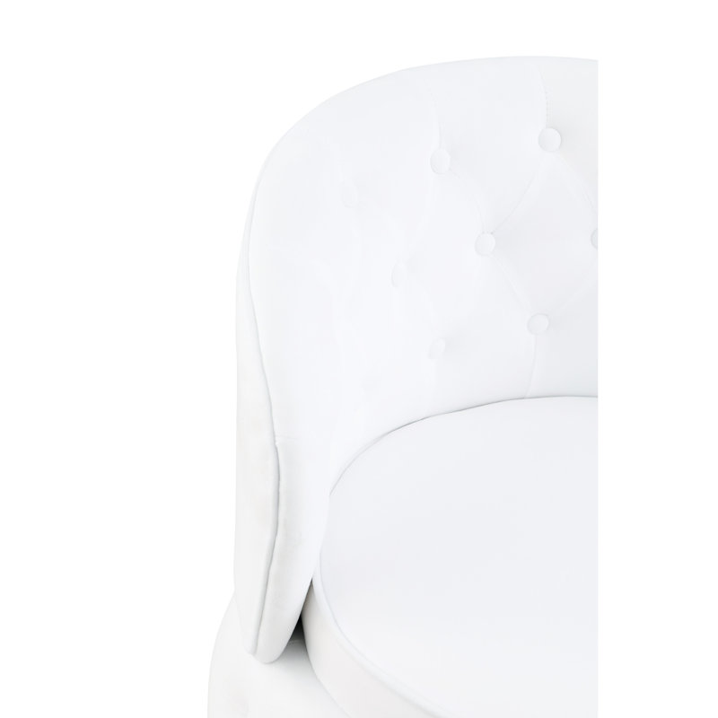 Fauteuil pivotant en velours blanc à 360 degrés - Solution de rangement pratique pour le velours moelleux, spacieux