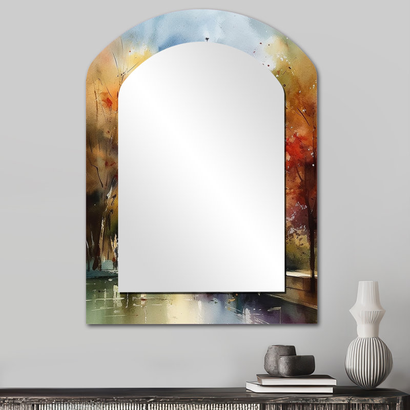 Miroir mural orange pastel Tour Eiffel à Paris III, 34 po x 25 po