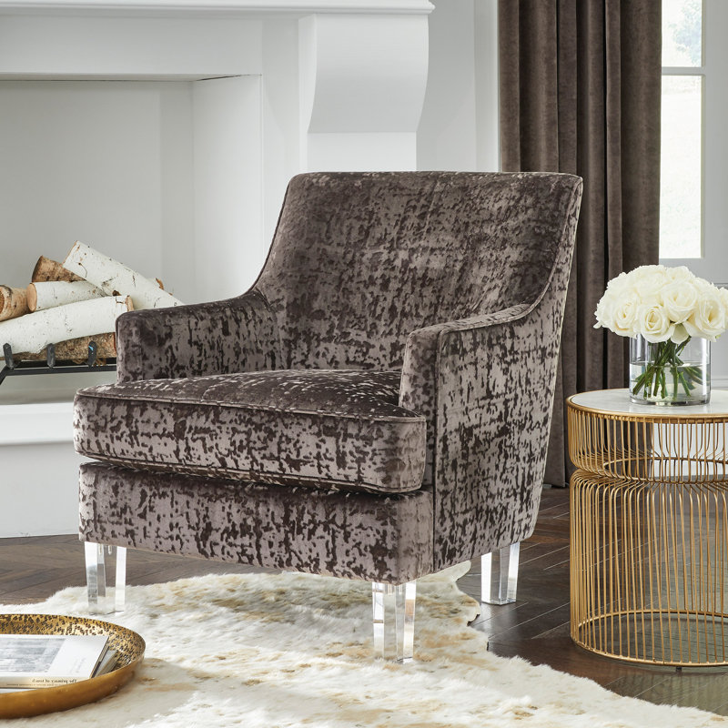 Dodie Upholstered Accent Chair, Charcoal Faux Leather