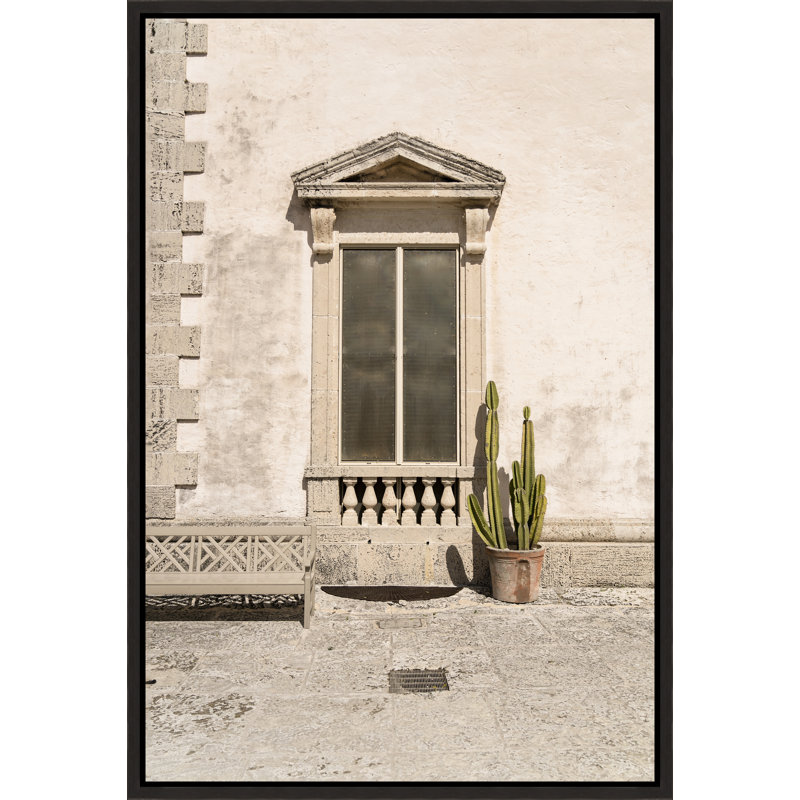 «Cactus Window» par Adam Mowery - Photographie à cadre flottant sur toile, H 46,75 po x l 31,75 po, Image au gel brossé