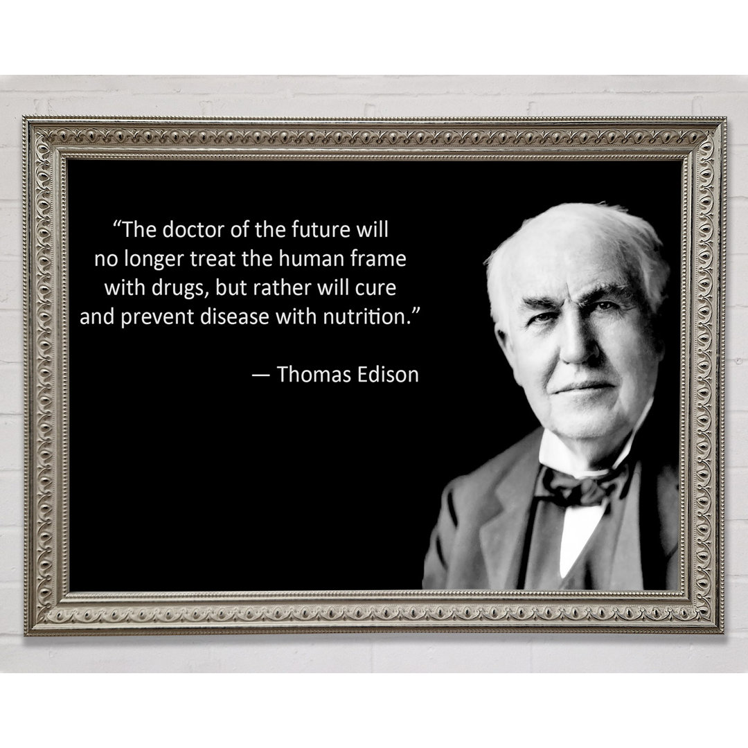 Motivierendes Zitat Thomas Edison Gerahmter Druck