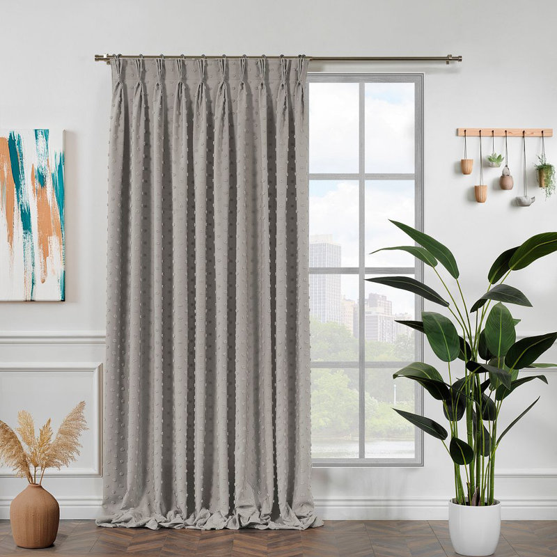 Rideau décoratif très long et très large, L 52 po x L 63 po, Gris clair